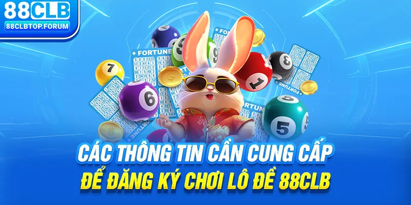 Các thông tin cần cung cấp để đăng ký chơi lô đề 88clb